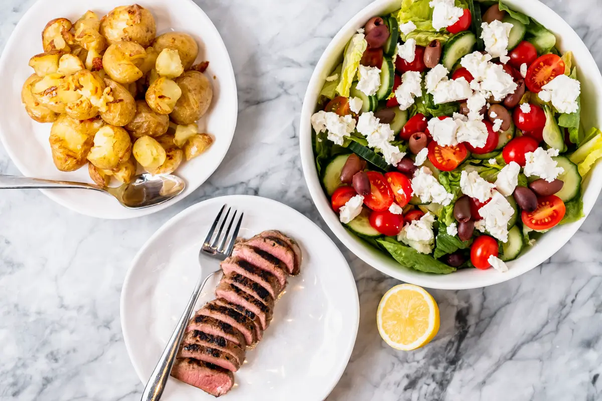 Greek Salad with Lamb - The Dinner App